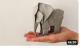 1 feuille PAPIER TANT Gris Clair  50x50 cm - ELEPHANT ORIGAMI