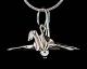 Silver crane pendant